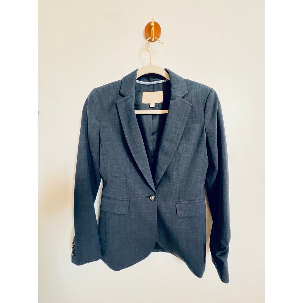 Banana Republic Women’s Wool Blend Blazer Jacket Size 0 Gray One Button